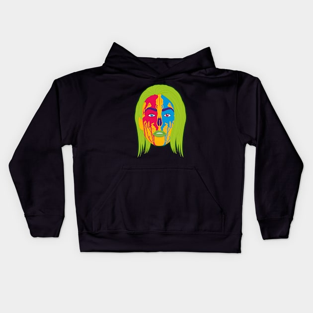 Two Tone Tribal Girl Kids Hoodie by Woah_Jonny